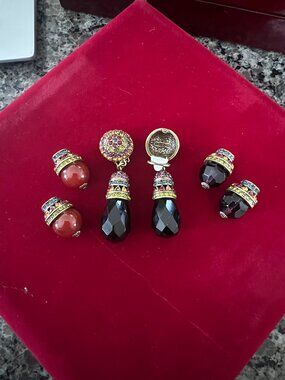 Heidi Daus VTG- "Ease Into Elegance" Crystal Beaded Clip Earring DOUBLE SET!